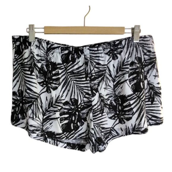 🍉2/40🍉NWT Bench Black and White Tropical Print Pajama Shorts Sleepwear Bottoms - Picture 3 of 12